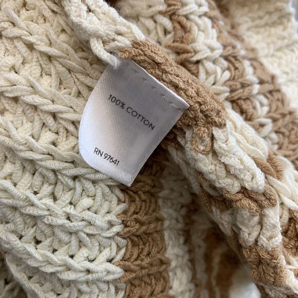 J Jill Cream Brown V-Neck Chunky Knit Sweater Small NWT - Picture 4 of 5